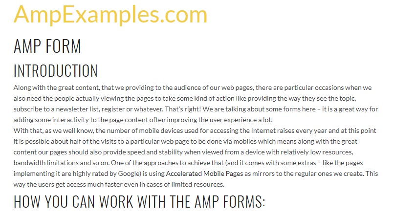  Let's  review AMP project and AMP-form  feature?