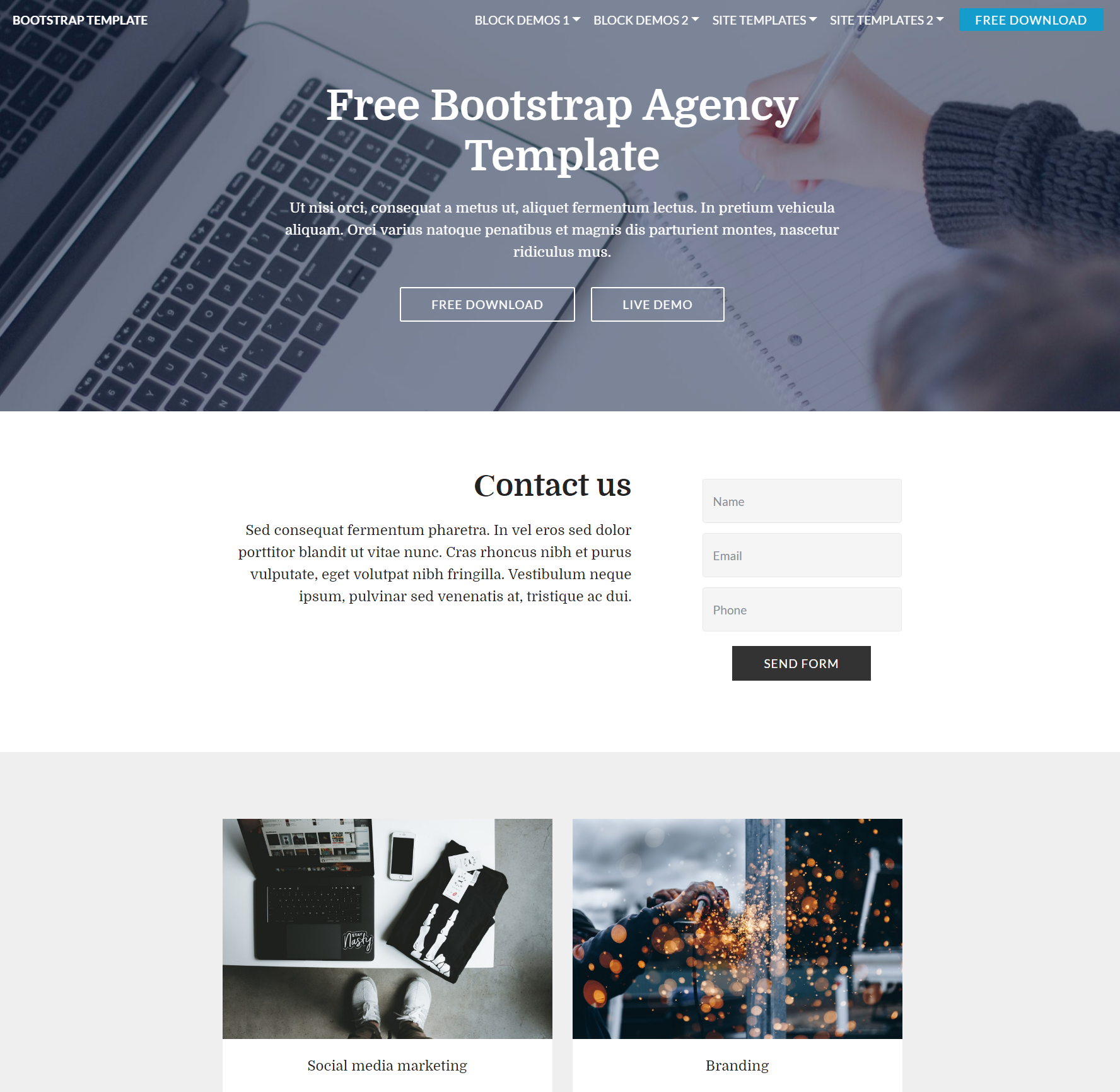 Free Bootstrap Agency Templates
