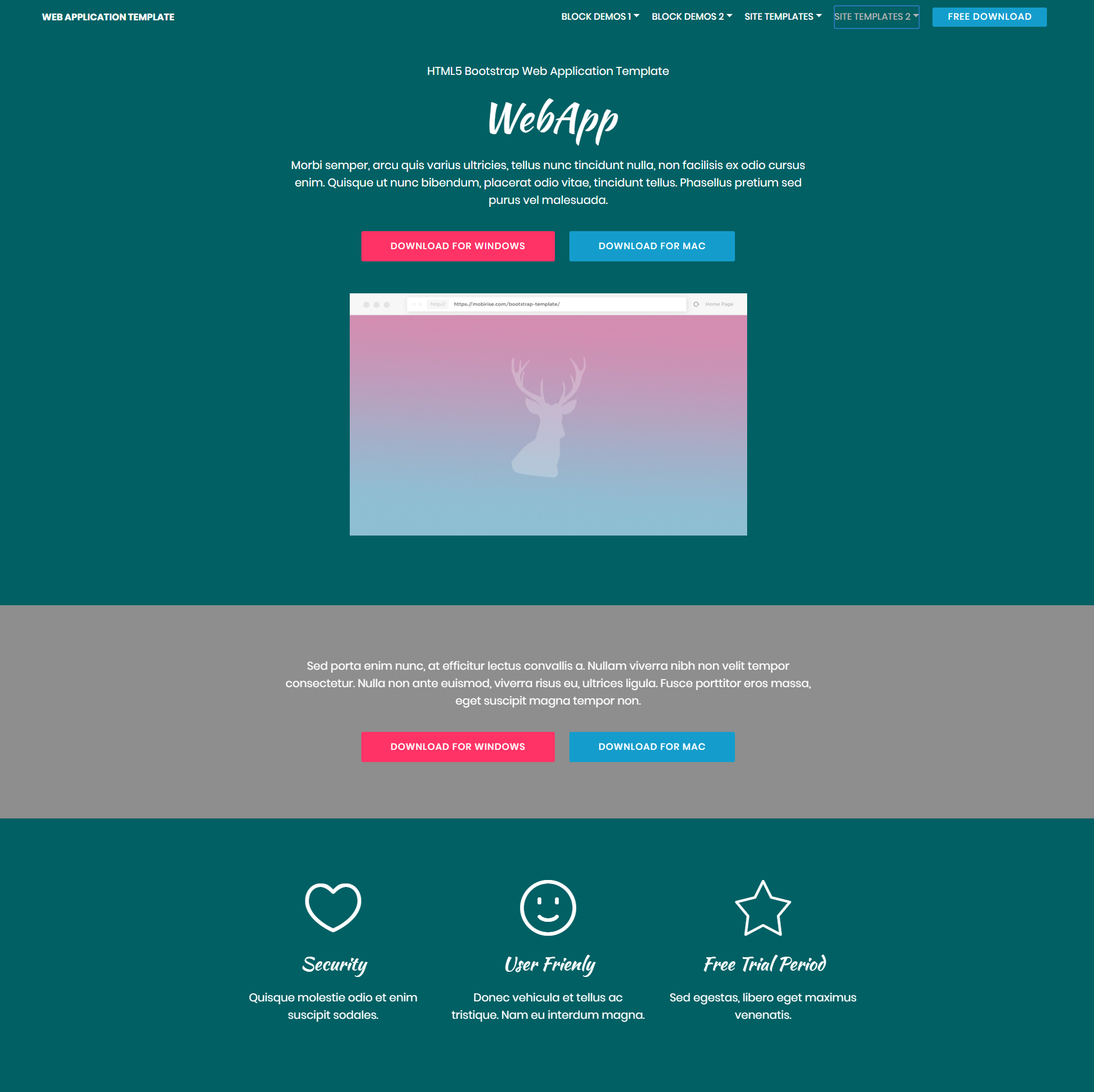 HTML Bootstrap Web application Themes